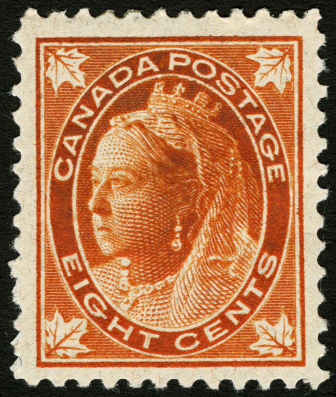 Canada #72 8c Orange 1897 Queen Victoria  Mint Hinged Crisp Color