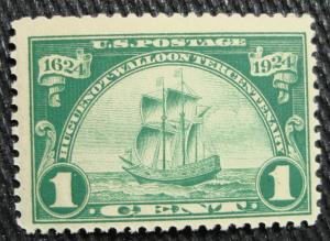 US #614 MNH Single, *GS*, Huguenot-Walloon, SCV $4.75 L12