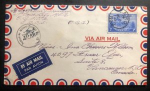 1943 Canadian Army Post Office CAPO 2 NFLD Airmail Censored cover To Vancouver