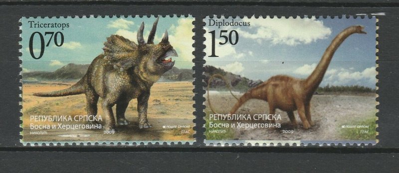 Bosnia and Herzegovina Serbian 2009 Dinosaurs 2 MNH Stamps