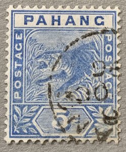 Malaya Pahang 1895 5c Tiger, partial 1896 cancel. Scott 13, CV $47.50, SG 13