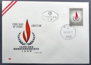 Austria #819 First Day Cover Intl. Human Rights Year