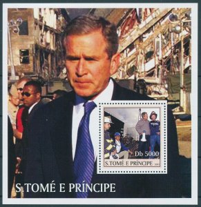 Sao Tome & Principe 2003 MNH US Presidents Stamps George Bush Firefighters 1v SS