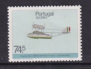 Portugal  Azores   #368  MNH   1987   aviation history  74.50e