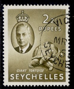 SEYCHELLES GVI SG170, 2r.25 brown-oilve, FINE USED. Cat £21.