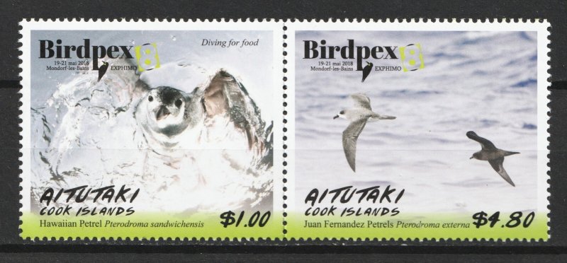Rare : 2018 Aitutaki Cook Islands Sc# 664 - Birdpex Philatelic Expo. MNH Cv$8.25