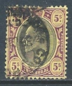 Transvaal #278 Used 5sh Edward VII - Wmk. 3