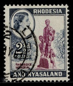 RHODESIA & NYASALAND QEII SG21, 2½d purple & grey-blue, FINE USED.