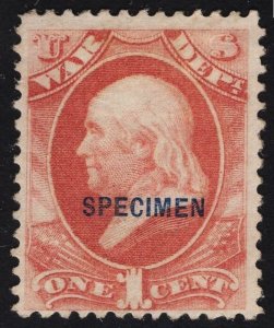 US #O83S 1c Deep Rose War Department MINT NGAI SCV $35.00