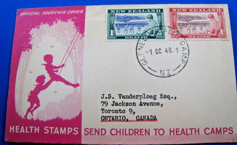 NEW ZEALAND 1948 TO 1960  -  SCOTT #B32-B39, B42-B43, B59-B60 SOUVENIR COVERS(6)