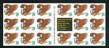 2596a 29c Eagle & Shield, Green, Bklt Pane of 17 1992