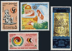 Egypt 878-880,C137,MNH.Mi 525-528. UN Day.Princess-child,IEY-1971.Al Aqsa Mosque