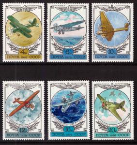 Russia Scott C115-120 MNH** Historic Aircraft stamp set