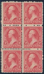 #250 F-VF OG NH BLOCK OF 6 CV $540.00 BR2487