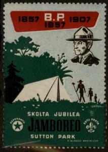 Esperanto England Scouting 1957 Jamboree Vignette Cinderella Poster Stamp 55633