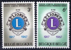 ZAYIX Belgium 679-680 MNH Lions Club Emblem 071823S43M