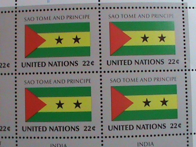 ​UNITED NATION-1985 SC#458-461 U. N. FLAGS SERIES MNH FULL SHEET- VERY FINE