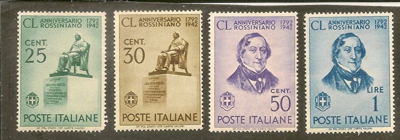 Italy       Scott 423-426  Rossini      Unused