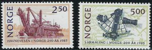 Norway 869-70 MNH 1985 Ship Navigation (ha1289)