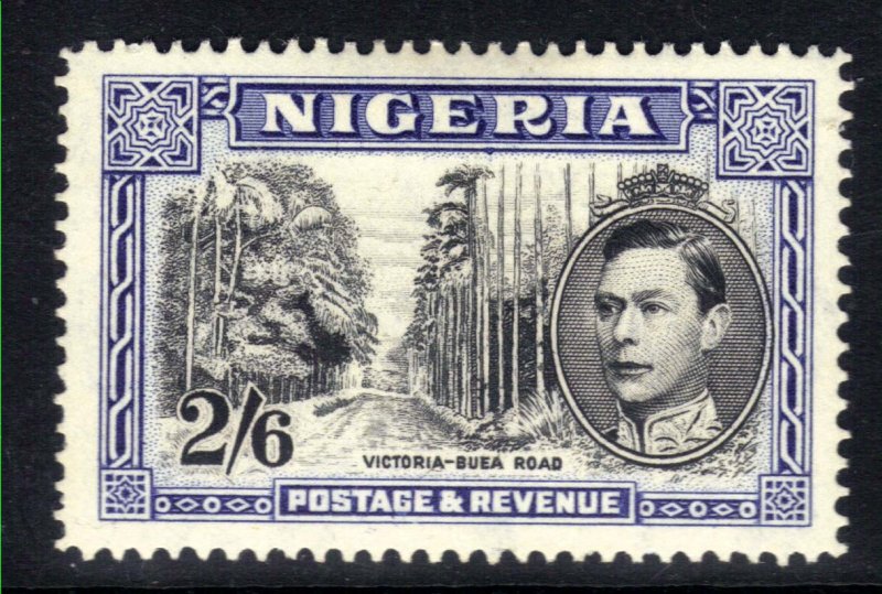 Nigeria 1942 KGV1 2/-6d Blue & Black Perfs 14 MM  SG  58b ( 1447 )