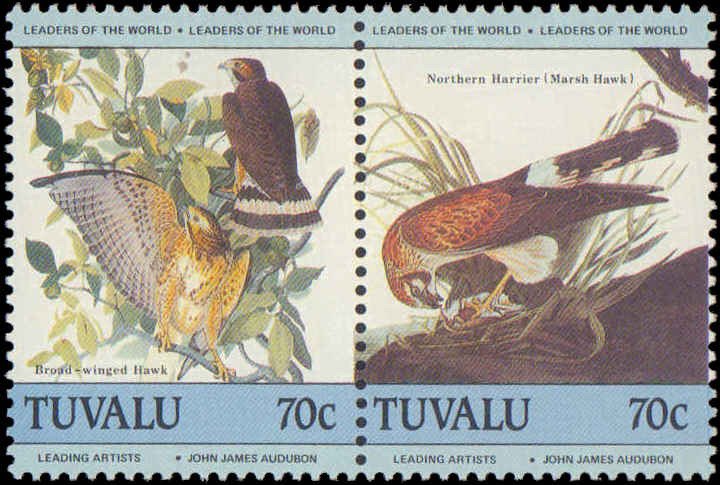 Tuvalu  #279-286, Complete Set(4), Pairs, 1985, Birds, Never Hinged