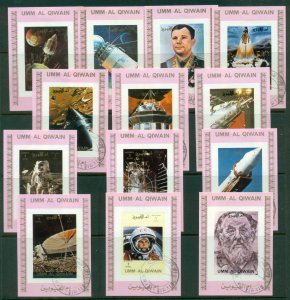 Umm al Qiwain 1972 Mi#1066-1081 History of Space Flight 13/16xDLMS Pink/Imper...