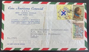 1963 Luanda Angola Commercial Airmail Cover To Milwaukee WI USA