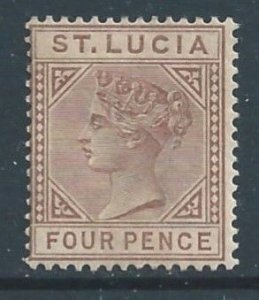 St. Lucia #33a MH 4p Queen Victoria - Die A