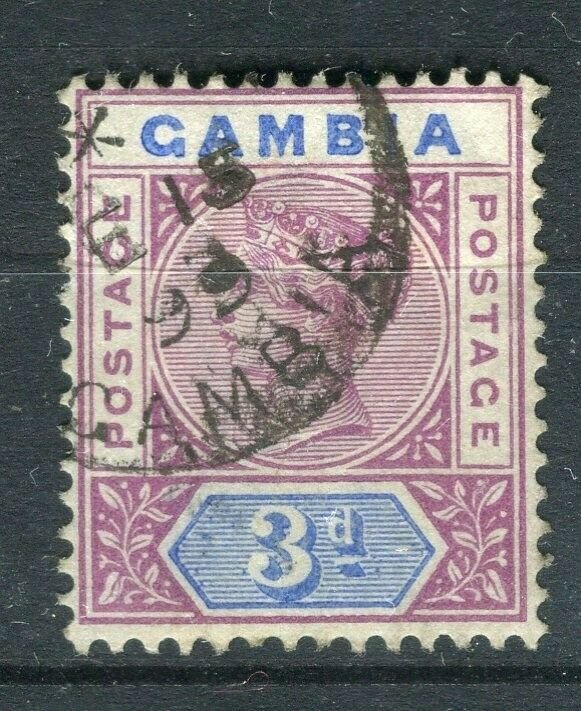 GAMBIA; 1890s early classic QV issue used 3d. value