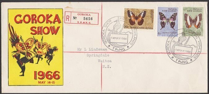 PAPUA NEW GUINEA 1966 cover EASTERN HIGHLANDS SHOW GOROKA cancel...........55552