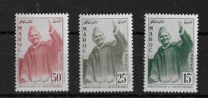 Morocco 1957,  Lot of 3 stamps, Yvert # 375/376 , VF MNH**