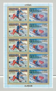 Ajman 1970 Rotary o/p Olympics 6v in 3v Pairs 3v Perf & Imperf M/S of 5 Pairs