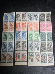 Chad Lot of 40 MNH Stamps RARE Birds 1961 Imperf Progressive Proofs # C2-4, C6