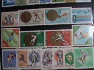 ​HUANGRY STAMP- OLYMPIC & SPORTS-35 DIFFERENT USED STAMPS-CAT. $12  VERY FINE