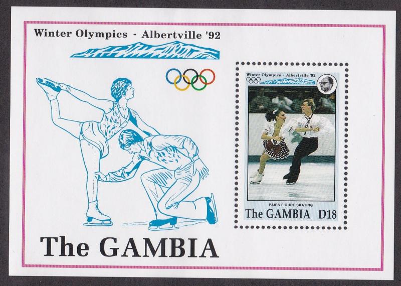 Gambia # 1281, Albertville Olympics - Figure Skating, Hinged, 1/3 Cat.