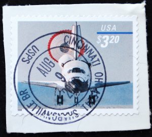 U.S. Used Stamp Scott #3261 $3.20 Space Shuttle (on piece). SOTN Cancel. Choice!