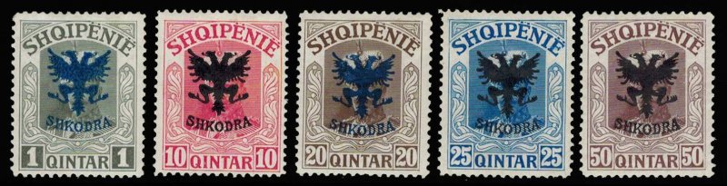 Albania Scott 120-124 Unused hinged.