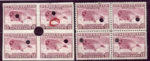 Newfoundland 1941-44 KG6 Seal 15c in perf & imperf ma...