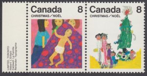 Canada - #677a Christmas Se-Tenant Pair - MNH