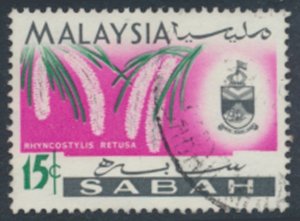 Sabah Malaysia SC# 22 Used   Orchids Flowers   see details & scans