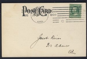 POSTAL HISTORY USA - Cedar Rapids IOWA 1909 CDS