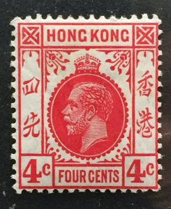 HONG KONG 1912-21 KGV 4c MH MCCA SG#102 HK3782