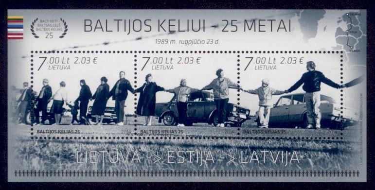 Lithuania Sc# 1031 MNH Baltic Chain Demonstration (S/S)