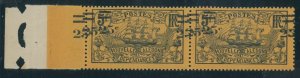 P3019 - NEW CALEDONIA YVERT 129 E, TRIPLE OVERPRINT IN PAIR-