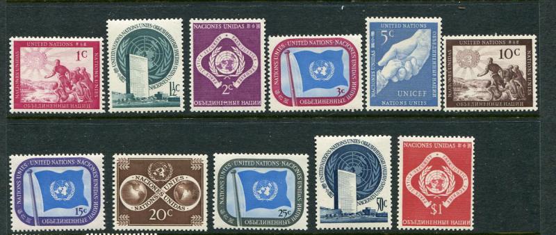 United Nations #1-11 MNH