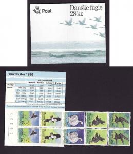 D3-Denmark-Sc#823-complete booklet-Birds-unused NH-1986-coun