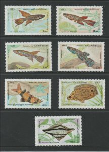 Thematic Stamps Animals - GUINEA BISSAU 1983 FISH 7v 809/15 mint