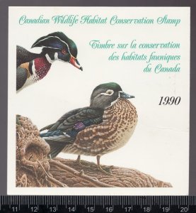 1990 #FWH6 Canada Federal Wildlife Habitat Conservation stamp MNH Cv$35