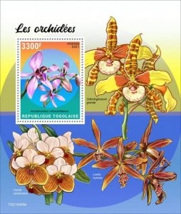 Togo - 2021 Orchid Flowers on Stamps - Stamp Souvenir Sheet - TG210405b