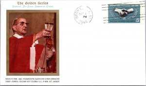 Vatican FDC 1965 - Paul VI Eucharistic Sacrifice in NY - Golden Series - F30878